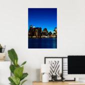 Bostoner Skyline mit dem Mond Poster (Heimbüro)