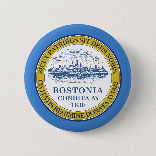 Bostoner Stadtflagge Button (Vorderseite)