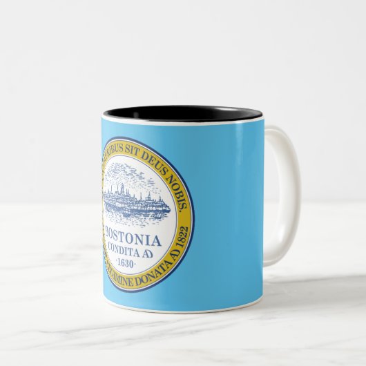 Bostoner Stadtflagge Zweifarbige Tasse (VorderseiteRechts)