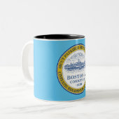 Bostoner Stadtflagge Zweifarbige Tasse (Vorderseite Links)