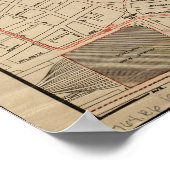 Bostoner Stadtplan 1911 Vintag Poster (Ecke)