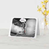 Bostoner Terrier küsst ein Baby Karte (Gelbe Blume)