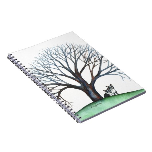 Bostoner Terrier und Baum Notizblock (Rechte Seite)