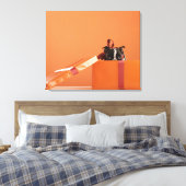 Bostoner Welpe in der Geschenkboxen Leinwanddruck (Insitu (Schlafzimmer))