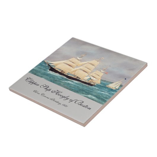 Bostonian Clipper Ship Fliese (Seite)