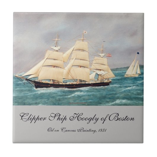 Bostonianisches Klipper-Schiff Fliese (Vorderseite)