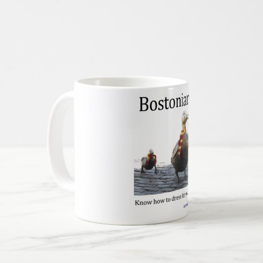 Bostonians können für Winter-Tasse ankleiden Kaffeetasse (Vorderseite Links)