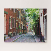 Bostons Acorn Street im Summer Foto Puzzle