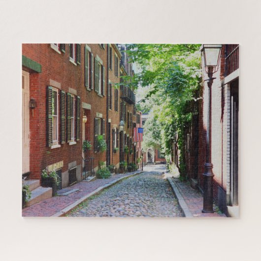 Bostons Acorn Street im Summer Foto Puzzle (Horizontal)