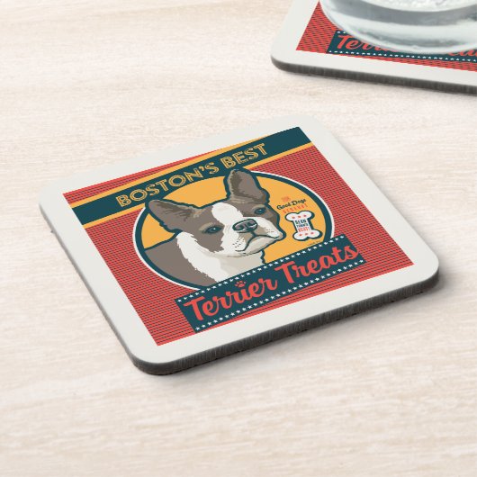 Bostons beste Terrier-Leckereien Getränkeuntersetzer (Linke Seite)