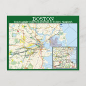 Bostons MBTA U-Bahn-Karte Postkarte (Vorderseite)