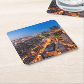 Bostons Skyline an der Dämmerung Rechteckiger Pappuntersetzer (angewinkelt)