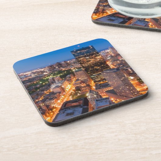 Bostons Skyline an der Dämmerung Untersetzer (Linke Seite)