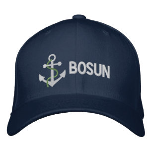 BOSUN Yacht bestickte Mütze Blau Baseballkappe
