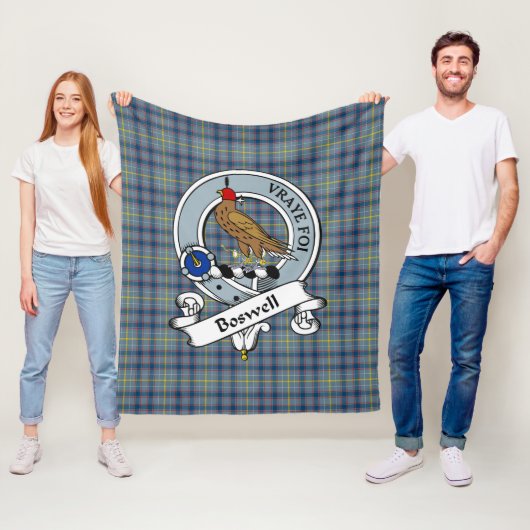 Boswell Clan Abzeichen Tartan Kariert Fleecedecke (Beispiel)