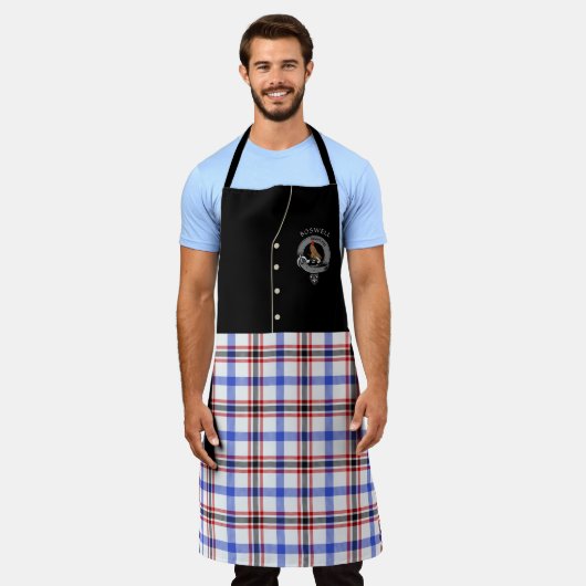 Boswell Clan Abzeichen & Tartan Kilt Schürze (Getragen)