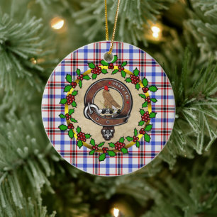 Boswell Clan Abzeichen & Tartan Personalisierte We Keramik Ornament