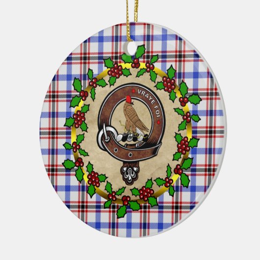 Boswell Clan Abzeichen & Tartan Personalisierte We Keramik Ornament (Links)