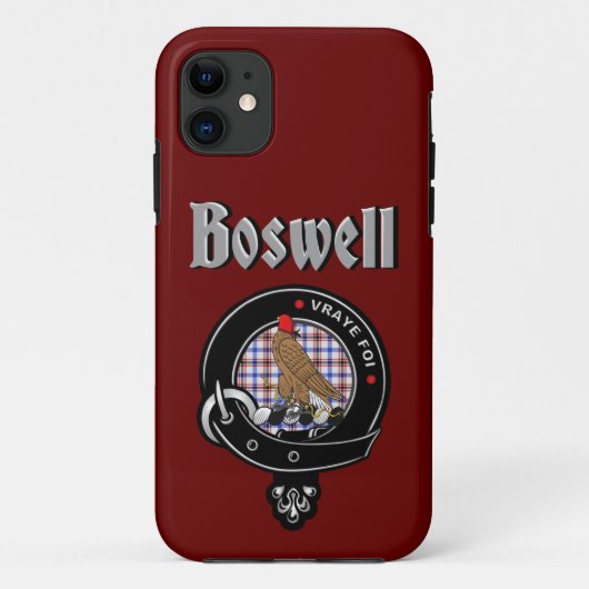 Boswell Clan Abzeichen & Tartan Phone Case (Rückseite)