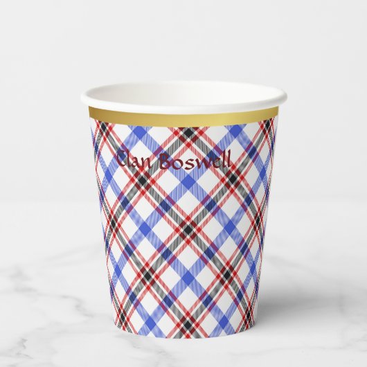 Boswell Personalisiert Tartan Christmas Pappbecher (Rückseite)