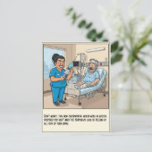 Böswillige Krankenschwester bereitet Injektion vor Postkarte (Stehend Vorderseite)