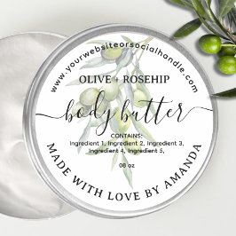 Botaical Homemade BODY BUTTER Label Runder Aufkleber