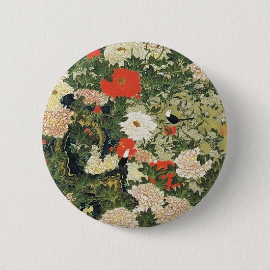 Botan Shoukinzu Blume Muster Button (Vorderseite)