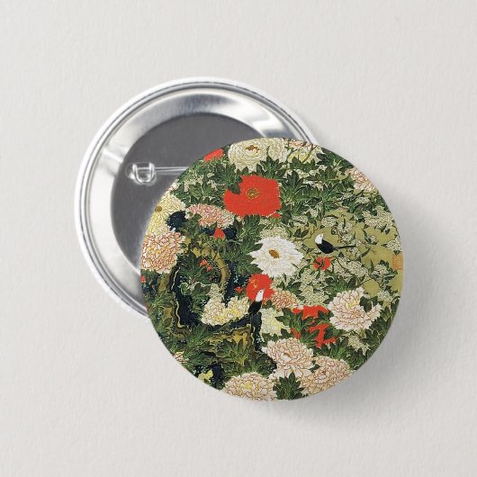 Botan Shoukinzu Blume Muster Button (Vorne & Hinten)