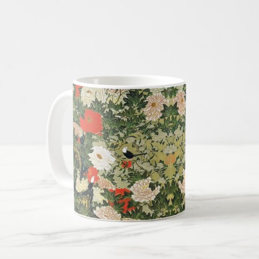 Botan Shoukinzu Blume Muster Kaffeetasse (Vorderseite Links)