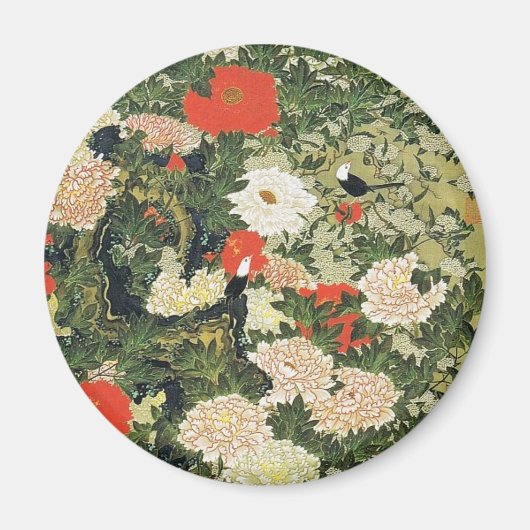 Botan Shoukinzu Blume Muster Magnet (Vorne)