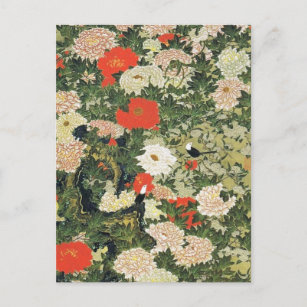 Botan Shoukinzu Blume Muster Postkarte