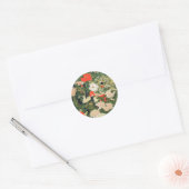 Botan Shoukinzu Blume Muster Runder Aufkleber (Umschlag)