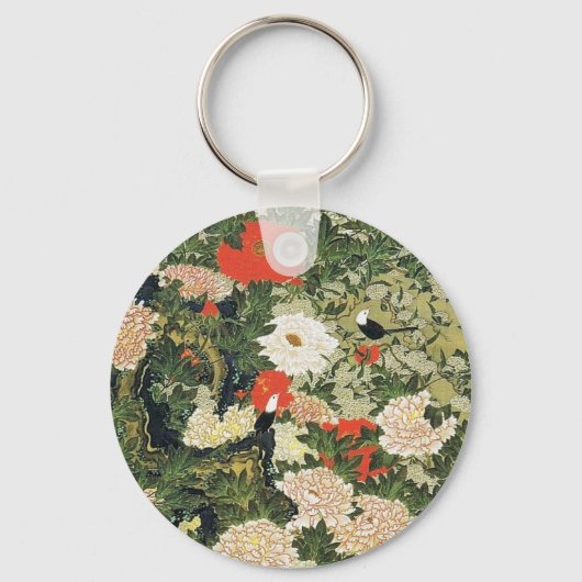 Botan Shoukinzu Blume Muster Schlüsselanhänger (Vorderseite)
