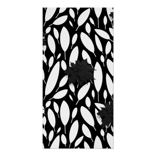 Botanic Balance" Black & White Glossy Poster (Vorderseite)