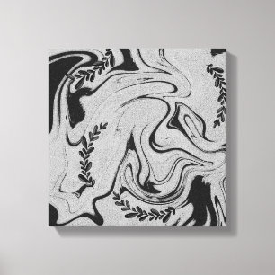 "Botanic Balance" Schwarz-Weiß-Acryl-Wandkunst Leinwanddruck