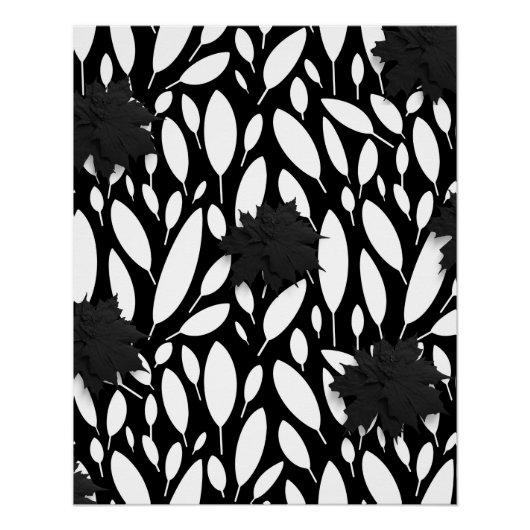 "Botanic Balance" Schwarzes und Weißes Acrylposter Poster (Vorderseite)