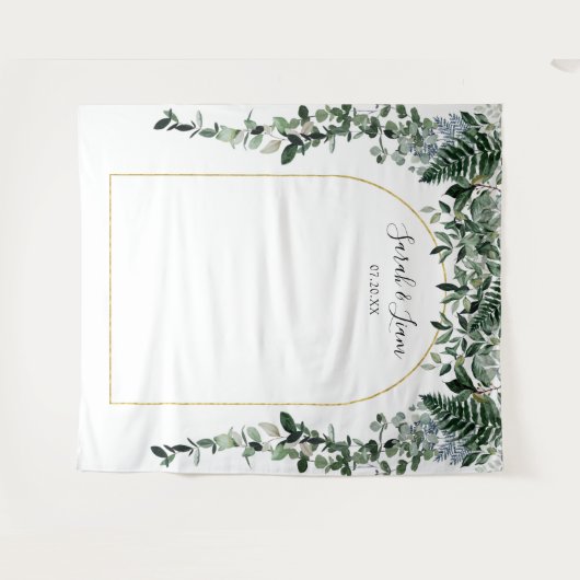 Botanic Boho Arch Wedding Foto Stand Hintergrund Wandteppich (Vorderseite (Horizontal))