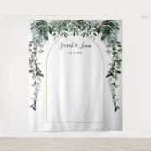 Botanic Boho Arch Wedding Foto Stand Hintergrund Wandteppich (Vorderseite)