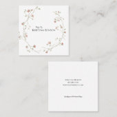 Botanic Boho Feather Business Card Schwarz/Weiß Quadratische Visitenkarte (Vorne/Hinten)