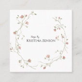 Botanic Boho Feather Business Card Schwarz/Weiß Quadratische Visitenkarte (Vorderseite)