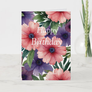 Botanic Floral Happy Birthday Karte