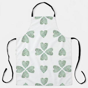 Botanic green ornament, seamless watercolor patter schürze