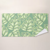 Botanic jungle seamless pattern in pastel green co badehandtuch (Badehandtuch)