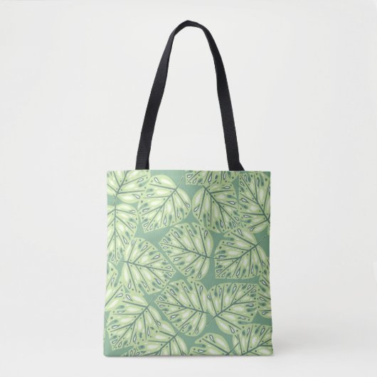 Botanic jungle seamless pattern in pastel green co tasche (Vorderseite)