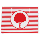 Botanic Red Tree Stripes Gift Bag Große Geschenktüte (Vorderseite)