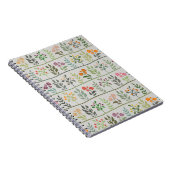 Botanic Rhapsody Cute Colorful Floral Silhouette Notizblock (Rechte Seite)