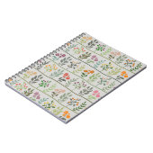 Botanic Rhapsody Cute Colorful Floral Silhouette Notizblock (Linke Seite)