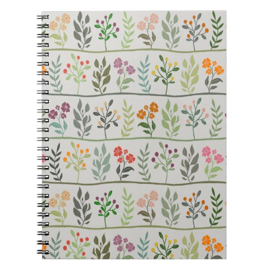 Botanic Rhapsody Cute Colorful Floral Silhouette Notizblock (Vorderseite)