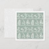 Botanic Serenade Soft Sage Minimalist Silhouettes Mitteilungskarte (Vorne/Hinten)