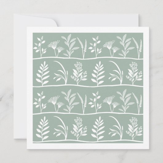 Botanic Serenade Soft Sage Minimalist Silhouettes Mitteilungskarte (Vorderseite)